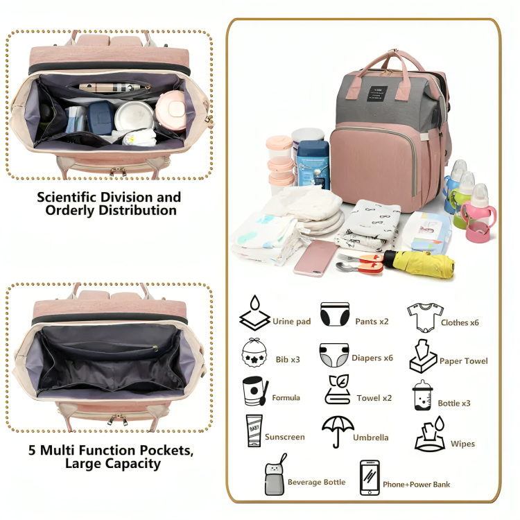 Nuturas™ 2-in-1 Diaper Bag Bassinet